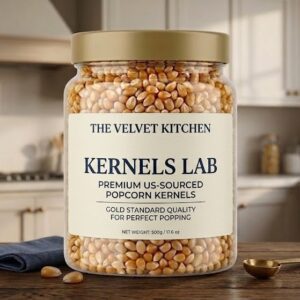 The Velvet Kitchen Premium US-Sourced Popcorn Kernels (500g Jar - Gold Standard Quality)