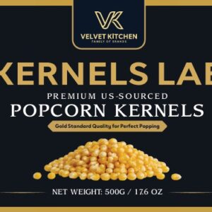 The Velvet Kitchen Premium US-Sourced Popcorn Kernels (500g Jar - Gold Standard Quality)