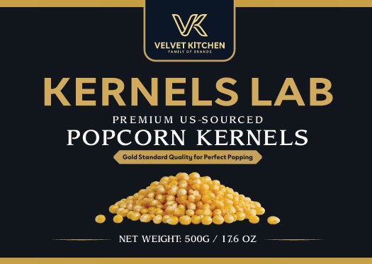 The Velvet Kitchen Premium US-Sourced Popcorn Kernels (500g Jar - Gold Standard Quality)