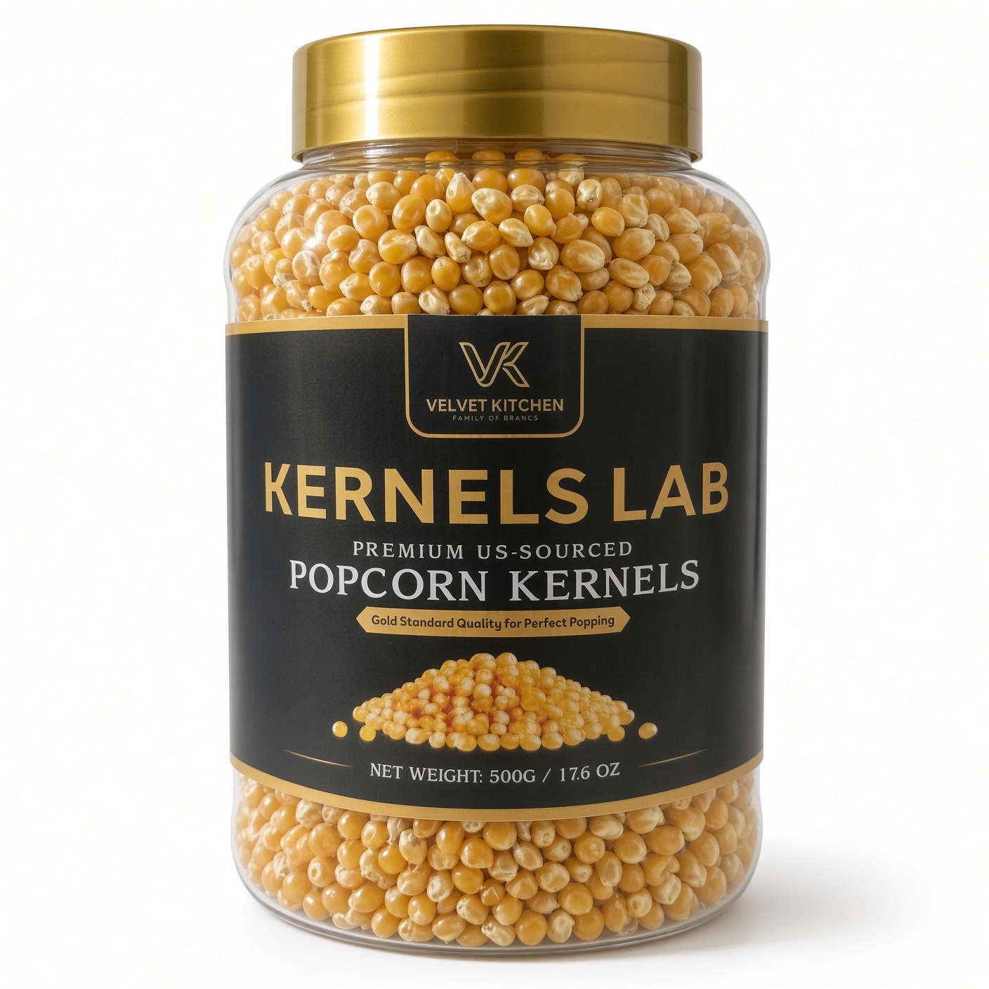 The Velvet Kitchen Premium US-Sourced Popcorn Kernels (1kg Jar - Gold Standard Quality)