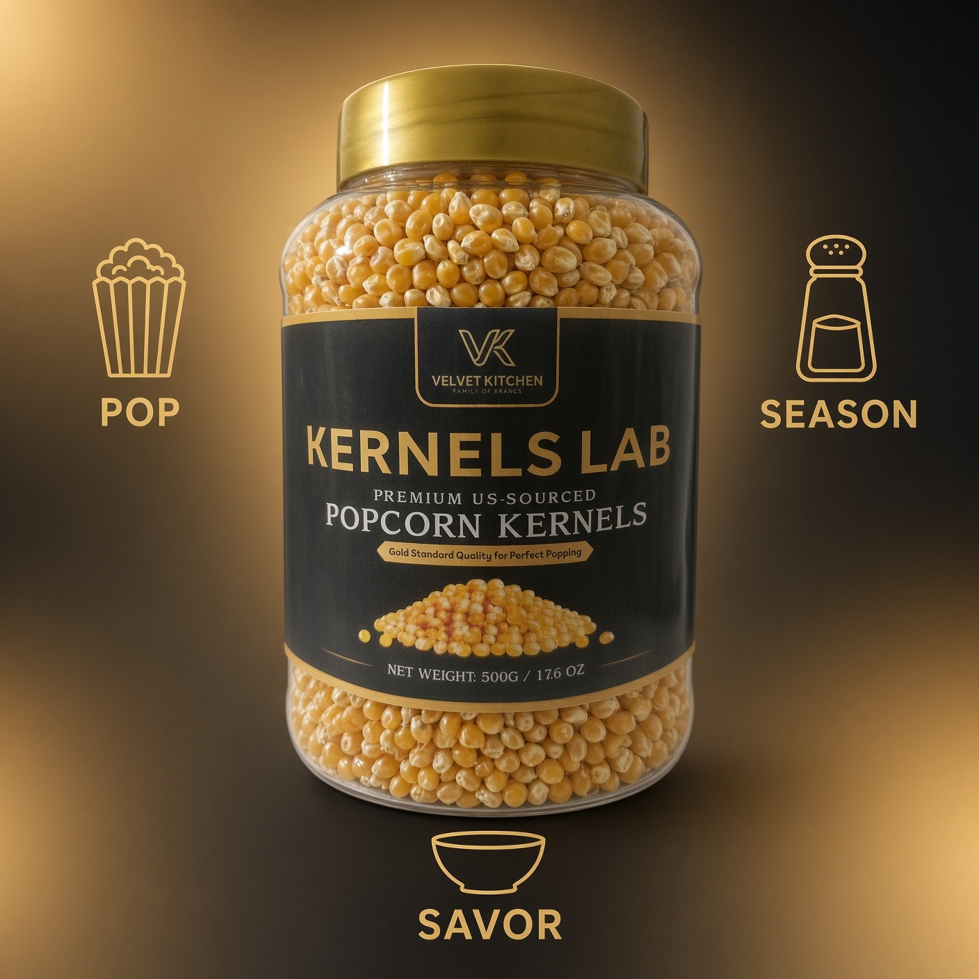 The Velvet Kitchen Premium US-Sourced Popcorn Kernels (1kg Jar - Gold Standard Quality) - Image 5