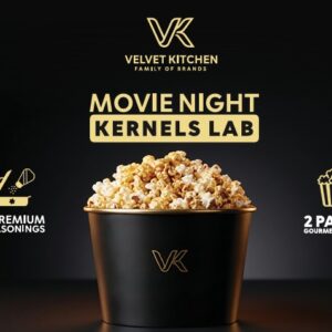 The Velvet Kitchen Gourmet Popcorn Movie Night Gift Box (2 Packs Premium Kernels + 4 Seasonings - 800g)