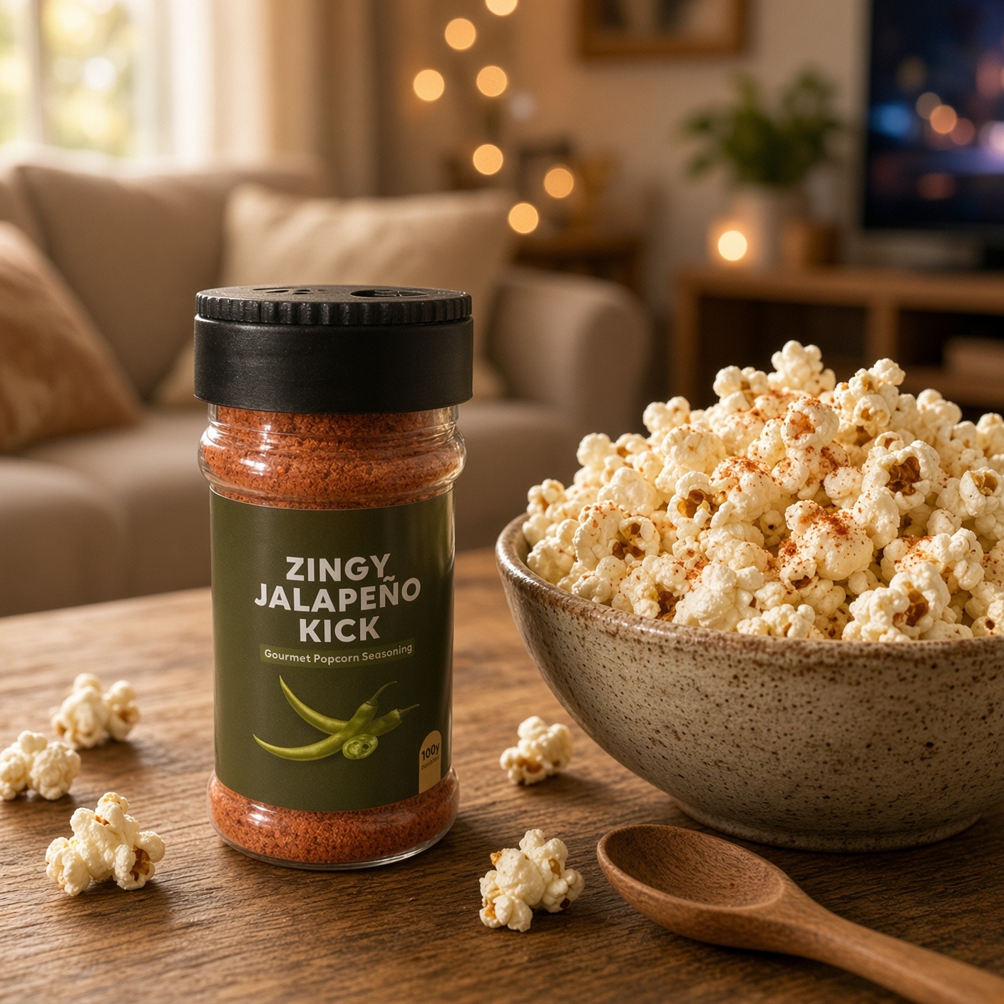 The Velvet Kitchen Zingy Jalapeno Kick Popcorn Seasoning Powder (100g Jar) - Image 5
