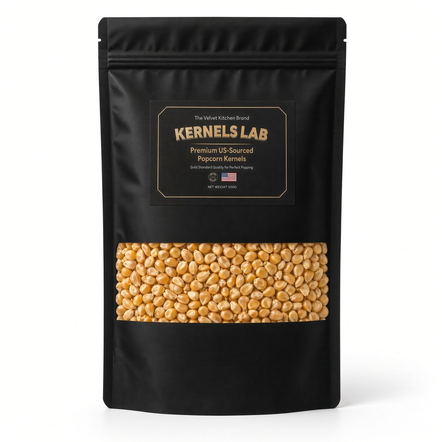 Kernels Lab Premium US-Sourced Black Pouch Popcorn Kernels