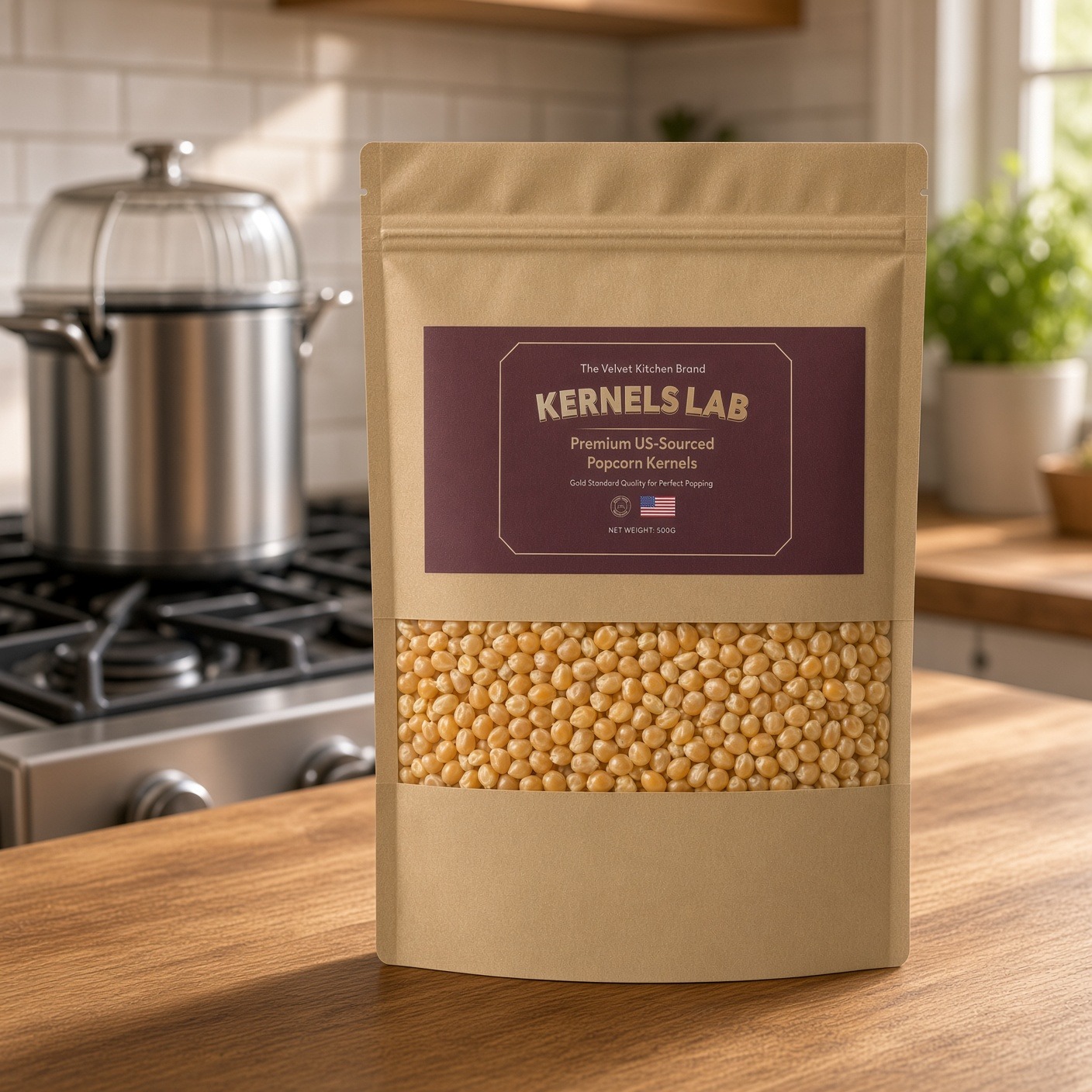 Kernels Lab Premium US-Sourced Kraft Pouch Popcorn Kernels - Image 3